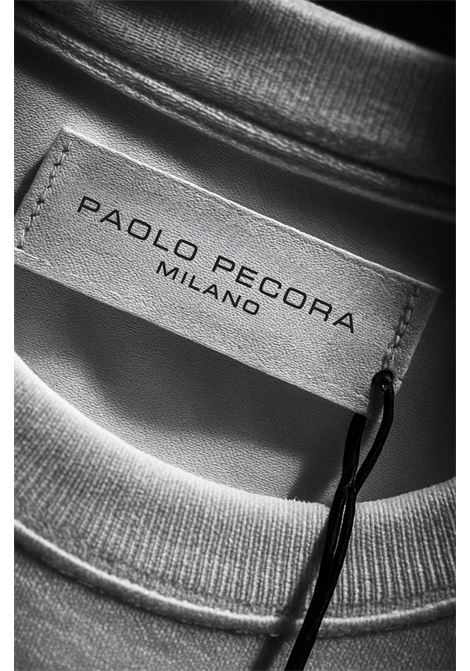 White men's Paolo Pecora T-shirt in pure cotton jersey. Minimal design with no breast pocket, center back seam and tailored details made in Italy. PAOLO PECORA |  | F022 41381101